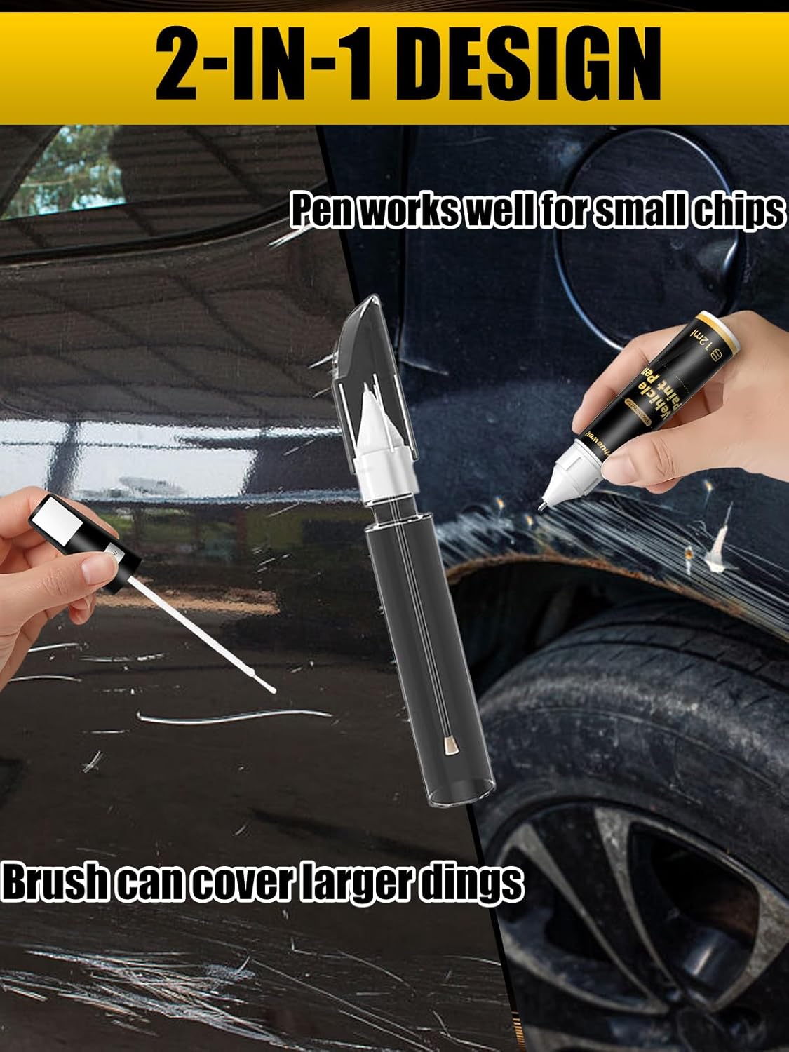 (650/9650) Calcite/Cirrus White Touch Up Paint Compatible with Mercedes-Benz, Exact Match Car Paint Pen Automotive Scratch Repair Remover Kit Quick & Easy Solution for Vehile Chips and Nicks