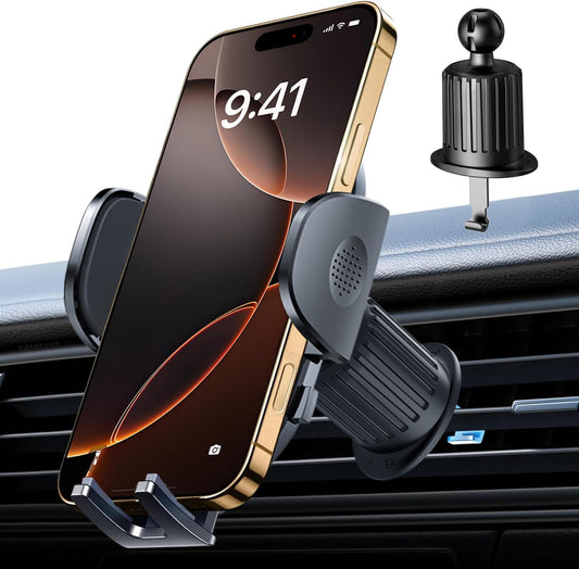 New Upgraded Phone Holders for Your Car Steel-Hook Clip Military-Grade Shockproof, Air Vent Cell Phone Stand Car Mount, Universal Automobile Truck Stand Vent Cradle for iPhone 16 Pro Max 15 14 13 12