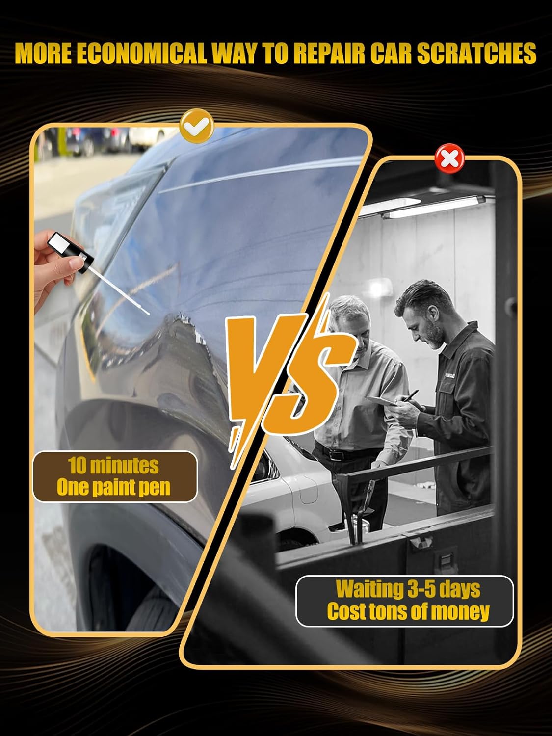 (775/9775) Iridium Silver Metallic Touch Up Paint Compatible with Mercedes-Benz, Exact Match Car Paint Pen Automotive Scratch Repair Remover Kit Quick & Easy Solution for Vehile Chips and Nicks